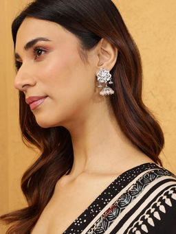 Fabindia - Pink Silver Jhumka Earrings