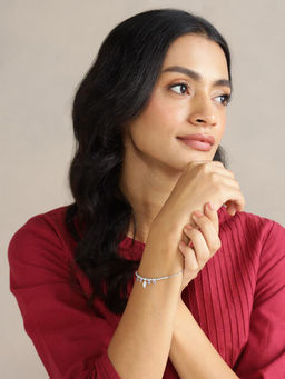 Fabindia - Silver Adjustable Bracelet Purple