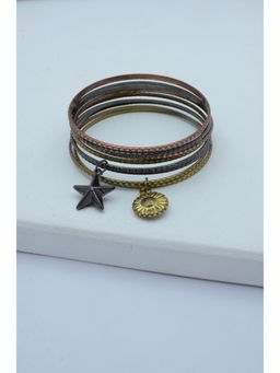 Rhea - Set Of 10 Multi Coloured Charms Bangles