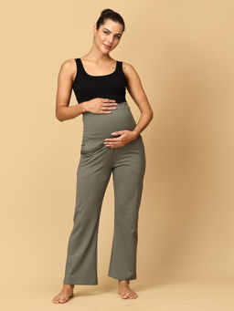 The Mom Store - Olive Glide Maternity Yoga Trackpant