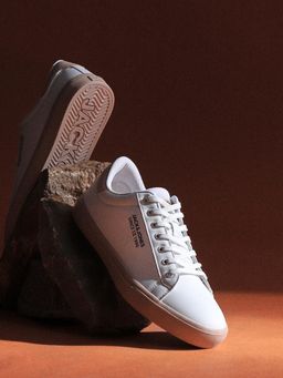 Jack & Jones - White & Beige Pu Casual Sneakers