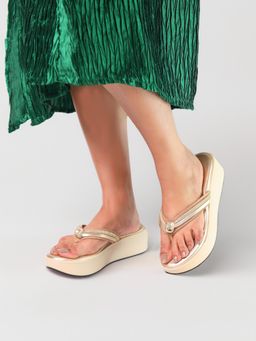 Monrow - Nancy Gold Platform Sandals
