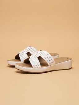 ERIDANI - Javie Slip On White Sandals