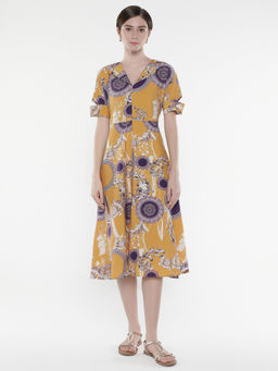 RAREISM - Yellow Artash A-Line Midi Dress