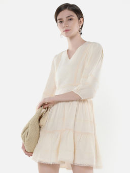 RAREISM - Beige Dinklage Fit & Flare Mini Dress