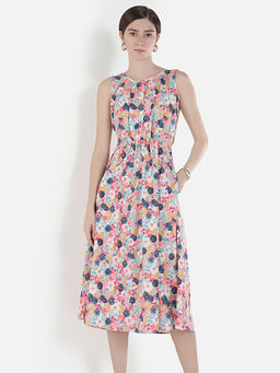 RAREISM - Multi-Color Rinaf Fit & Flare Midi Dress