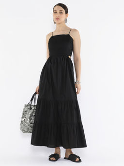 RAREISM - Black Schor Fit Flare Maxi Dress