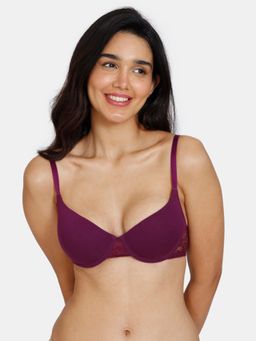 Zivame - Beautiful Basics Padded Wired Medium Coverage T-Shirt Bra - Dark Purple