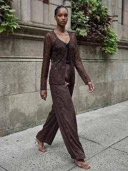 DaKauz - Beaded Side Brown Pant