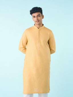 Diwas by Manyavar - Majestic Yellow Solid Kurta