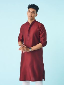 Diwas by Manyavar - Maroon Royal Kurta