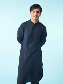 Diwas by Manyavar - Elegant Navy Blue Kurta