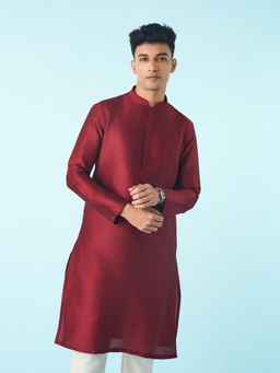Diwas by Manyavar - Red Art Silk Fancy Kurta