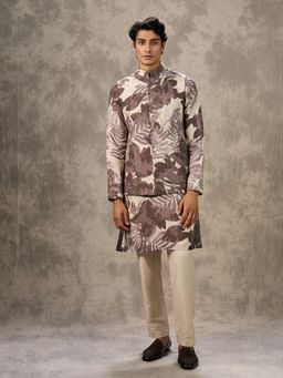Twamev - Elegant Dark Grey Kurta with Trouser and Jacket