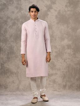 Twamev - Pink Blended Viscose Kurta with Churidar
