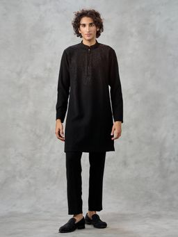 Twamev - Black Embellished Elegance Kurta with Pant