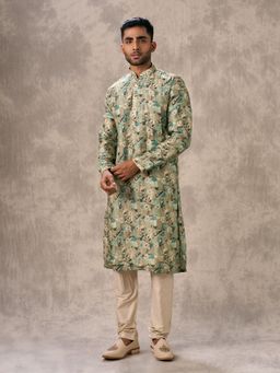 Twamev - Lush Mid Green Kurta with Churidar