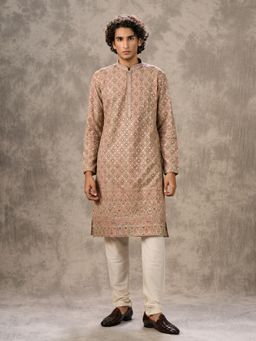 Twamev - Fawn Georgette Kurta with Churidar