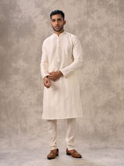 Twamev - Elegant Cream Kurta with Churidar