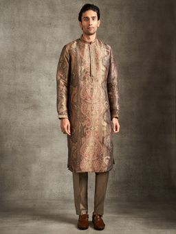 Twamev - Brown Elegance Kurta with Pant