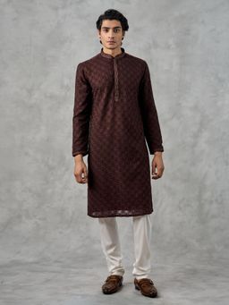Twamev - Elegant Brown Georgette Kurta with Churidar