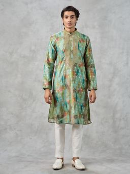 Twamev - Emerald Green Elegance Kurta with Pant