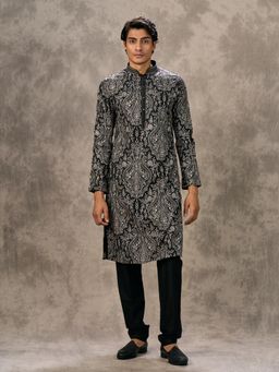 Twamev - Opulent Black Kurta with Churidar