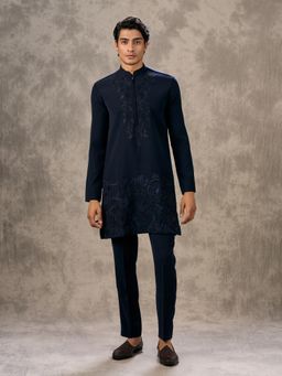 Twamev - Navy Blue Elegance Kurta with Pant