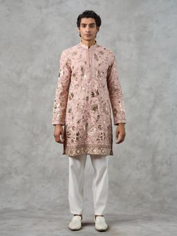 Twamev - Dusty Pink Georgette Kurta Churidar