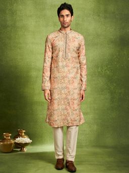 Twamev - Beige Elegance Kurta with Pyjama