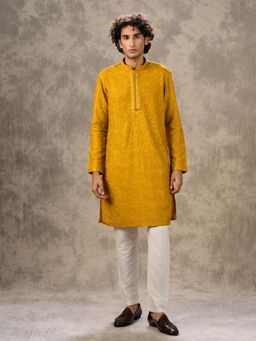 Twamev - Mustard Resplendence Kurta with Pyjama