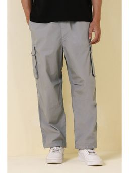 Allen Solly - Men Grey Solid Casual Trousers