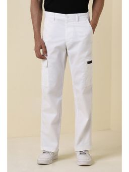 Allen Solly - Men White Textured Casual Trousers