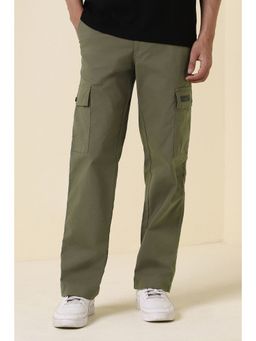 Allen Solly - Men Olive Textured Casual Trousers