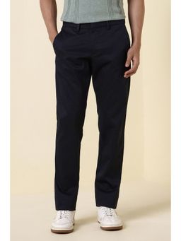 Allen Solly - Men Navy Blue Solid Casual Trousers