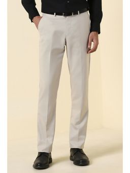 Allen Solly - Men Beige Textured Formal Trousers