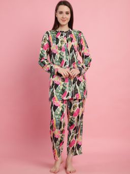 Shararat - Womens Fruity Print Stunning Multi-Color Graphic Printed Co-Ord (Set of 2)