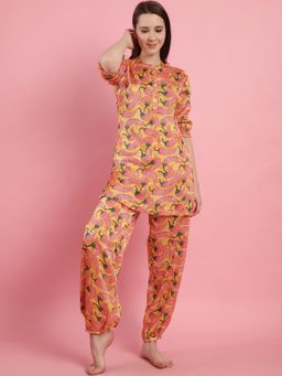 Shararat - Womens Spicy Print Stunning Yellow Graphic Printed Co-Ord (Set of 2)