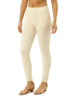Soch - Off White Crepe Solid Pant