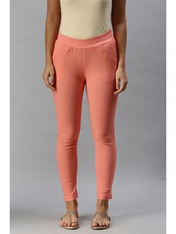 Soch - Peach Crepe Solid Pant