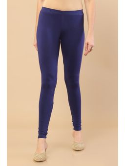 Soch - Navy Blue Solid Pure Cotton Churidar Legging