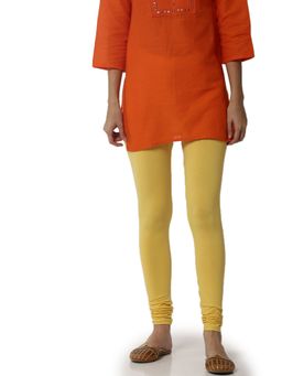 Soch - Yellow Cotton Solid Churidar