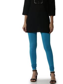 Soch - Turquoise Blue Cotton Solid Churidar