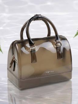 Metro - Solid Black Satchel Bag with Detachable Strap