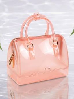 Metro - Solid Pink Satchel Bag with Detachable Strap