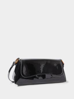 Styli - Women Black Flap Closure Sling Bag