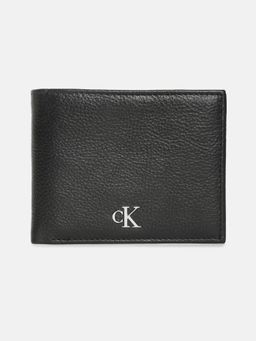 Calvin Klein - Textured Black Leather Bi-Fold Wallet