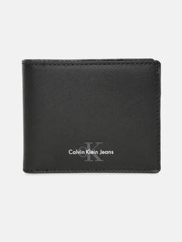 Calvin Klein - Solid Black Leather Bi-Fold Wallet