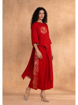 Kaveri - Red Luna High Low Co-Ord Set