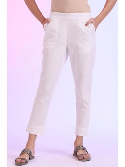 Aurelia - Womens Solid Cotton Blend Pant